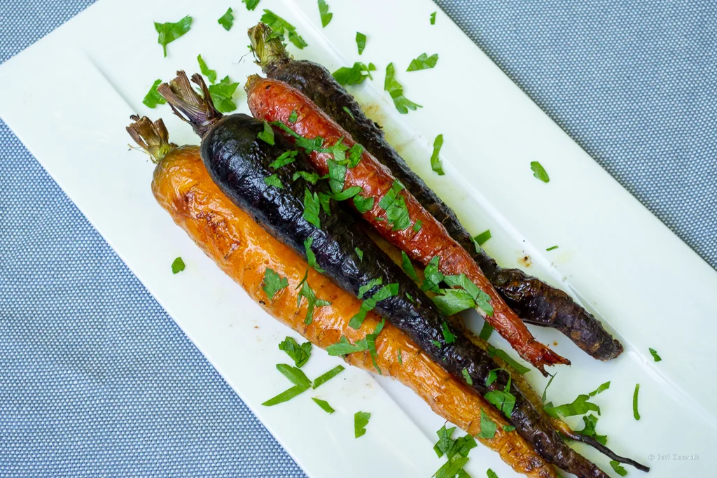 Plated Roasted Young Carrots