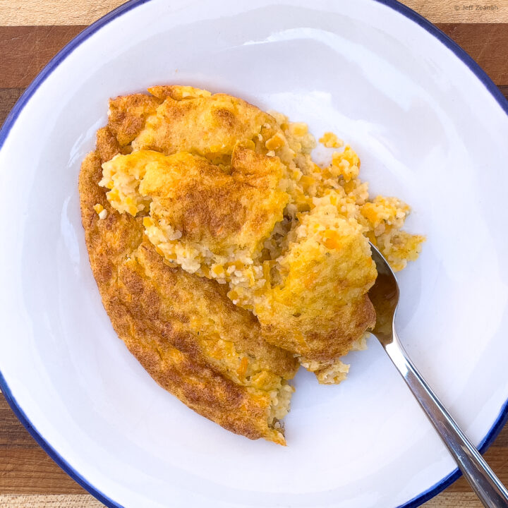 Sweet Potato Grits Spoonbread Plated