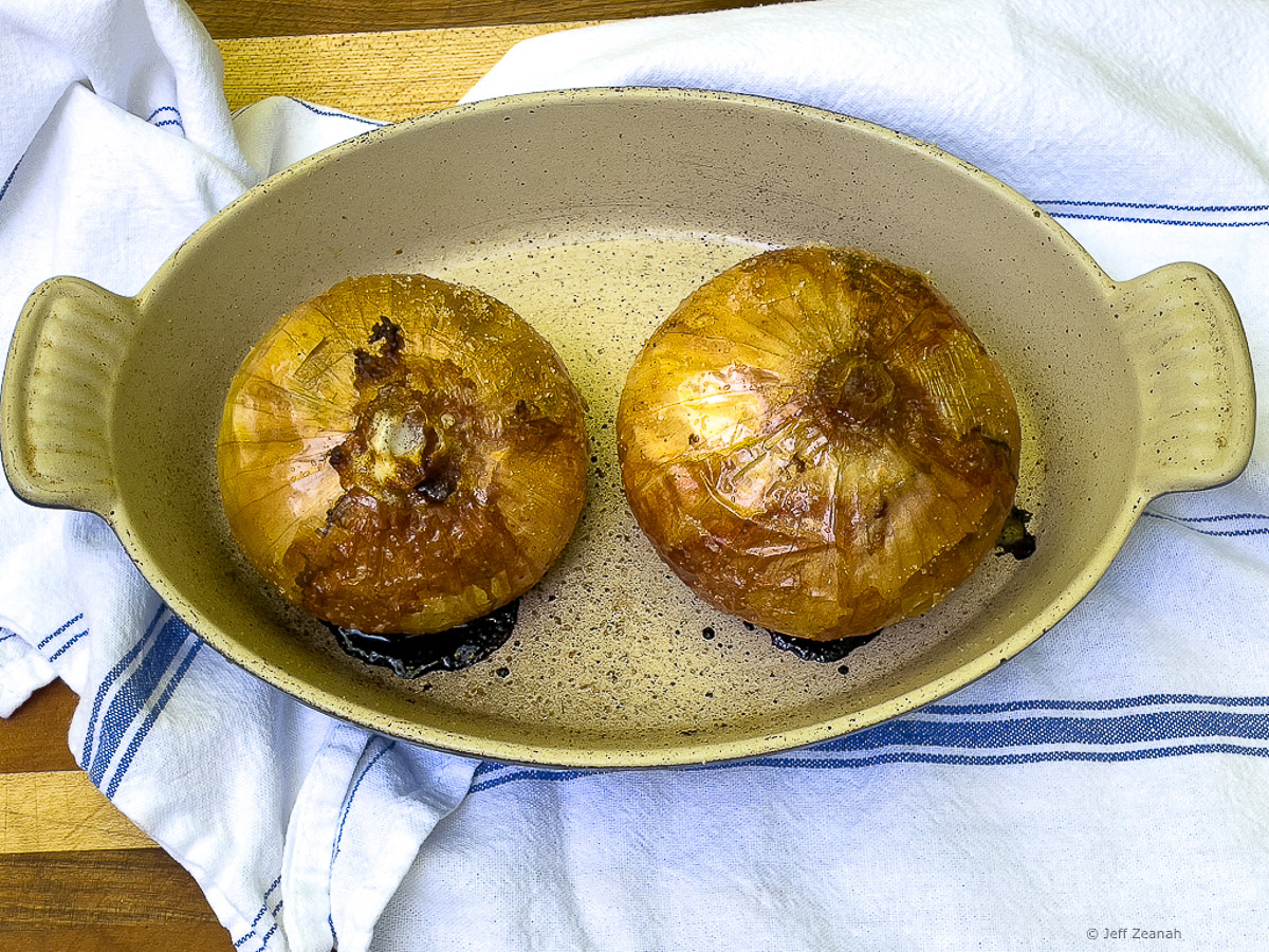 Roasted Vidalia Onions in Pan