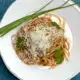 Plated Fresh Garlic Beef Bolognese