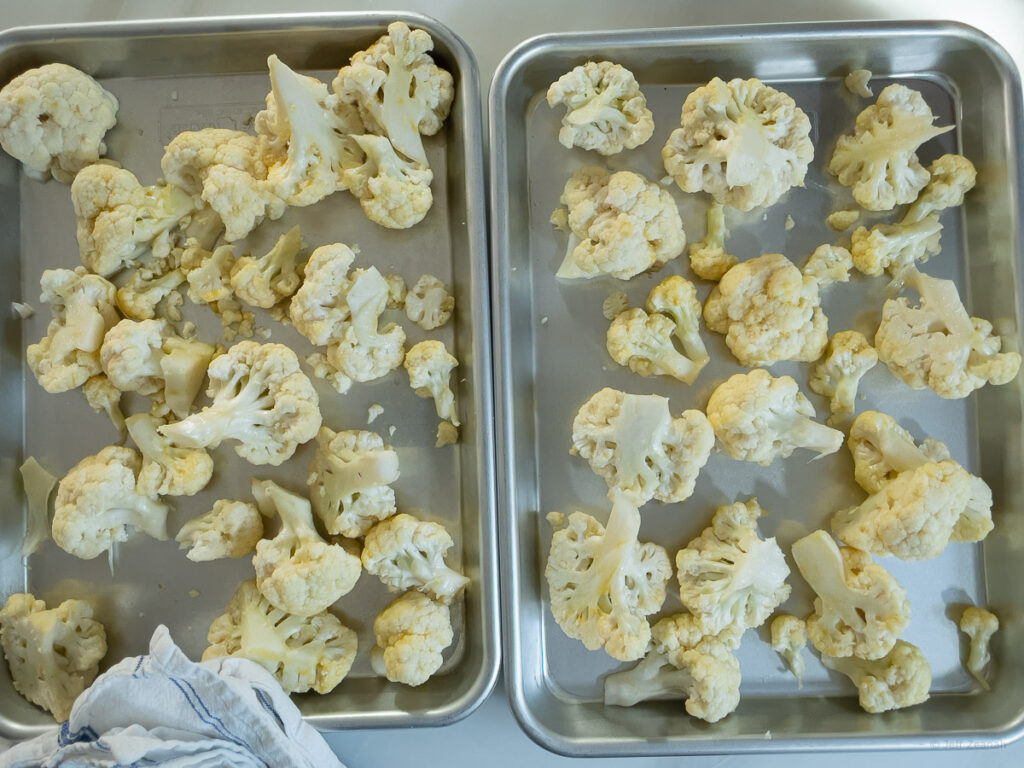 Cauliflower ready for baking