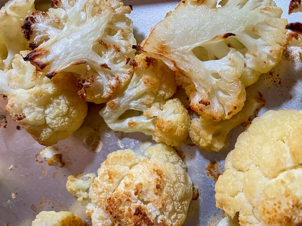 Mustard Roasted Cauliflower fresh from the oven
