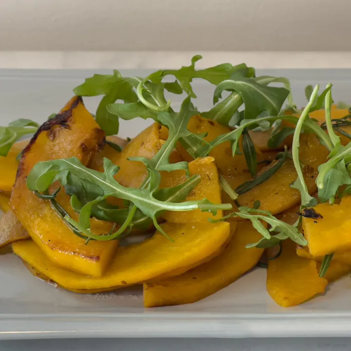Winter Squash with Arugula and Rosemary