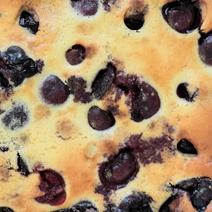 Non dairy clafoutis close up